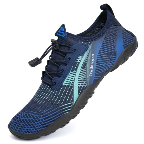 IceUnicorn Strandschuhe Badeschuhe Damen Herren Schwimmschuhe Aquaschuhe Sommer Schnell Trocknend Surfschuhe(934BlauGrün,41EU) von IceUnicorn