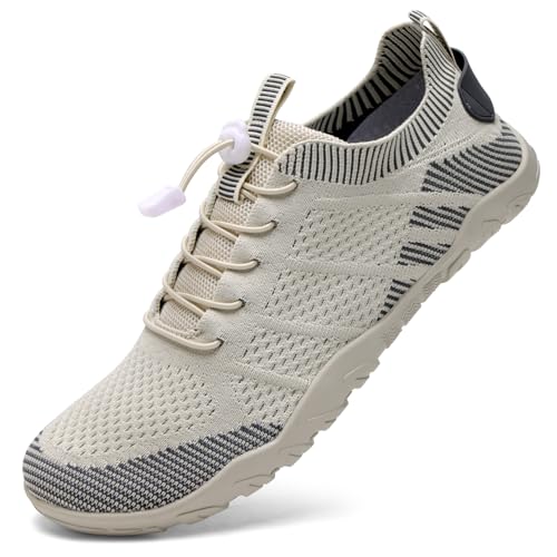 IceUnicorn Strandschuhe Badeschuhe Damen Herren Schwimmschuhe Aquaschuhe Sommer Schnell Trocknend Surfschuhe((Beige,45EU) von IceUnicorn