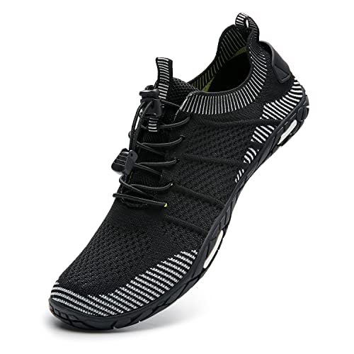 IceUnicorn Strandschuhe Badeschuhe Damen Herren Schwimmschuhe Aquaschuhe Sommer Schnell Trocknend Surfschuhe(Minimalistische Schwarz，43EU) von IceUnicorn