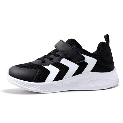 IceUnicorn Turnschuhe Jungen MäDchen Hallenschuhe Kinder Sportschuhe Klettverschluss Sneakers,Schwarz 29 von IceUnicorn