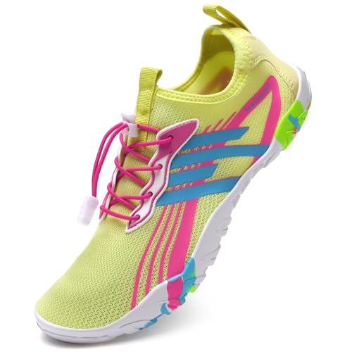 IceUnicorn Wasserschuhe Damen Badeschuhe Schwimmschuhe Strandschuhe Unisex Herren Bequem Modisch Bunt(Rosa,36EU) von IceUnicorn