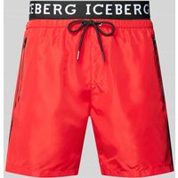 Iceberg Swim Badehose mit seitlichen Reißverschlusstaschen in Rot, Größe XXL von Iceberg Swim