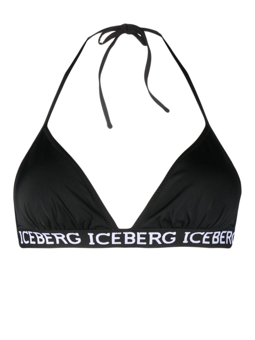 Iceberg Neckholder-Bikinioberteil mit Logo-Band - Schwarz von Iceberg