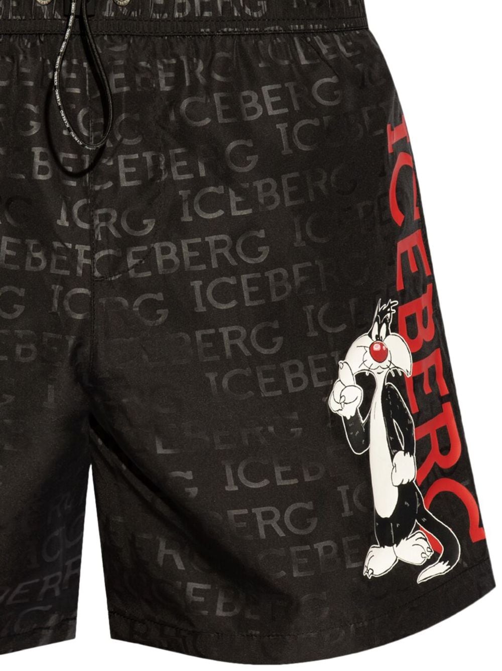 Iceberg x Looney Tunes Badeshorts mit Kordelzug - Schwarz von Iceberg