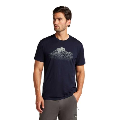 Icebreaker Herren Standard Merino 150 Tech Lite Kurzarm-T-Shirt Rising Light, Midnight Navy von Icebreaker