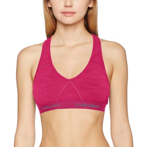 Icebreaker Merino Damen Sprite Racerback Sport-BH, Tempo, Medium von Icebreaker Merino