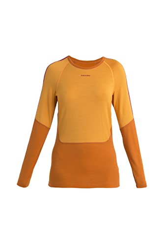 Icebreaker Merino Damen Standard 200 Sonebula Langarm Base Layer Crew Top, Erd/Solar/Electron Pink, Größe M von Icebreaker