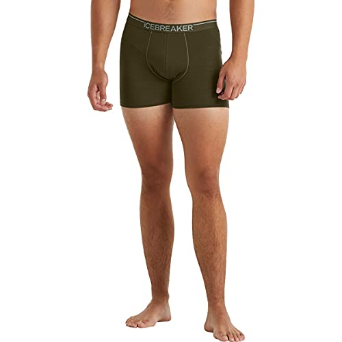 Icebreaker Herren Anatomica Boxershorts - Herren Unterhosen - Merinowolle Unterwäsche - Loden, M von Icebreaker