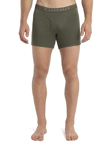 Icebreaker Merino Wollunterwäsche für Herren, 175 Everyday Boxershorts, geruchsabweisende Herren-Boxershorts mit gebürstetem elastischem Bund, Stretch-Rippstoff, Basisschicht aus 100 % Merinowolle, von Icebreaker Merino