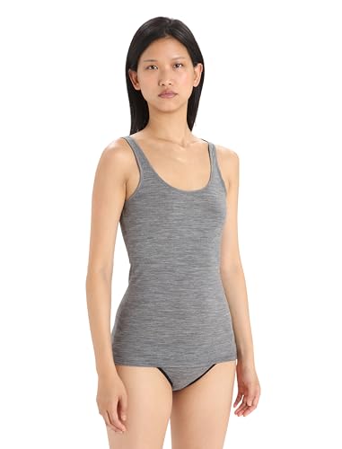 Icebreaker Damen Siren Tank Top - Sporttop Damen - Merinowolle Unterwäsche - Gritstone Heather, S von Icebreaker