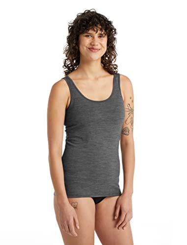 Icebreaker Damen Siren Tank Top - Sporttop Damen - Merinowolle Unterwäsche - Gritstone Heather, S von icebreaker