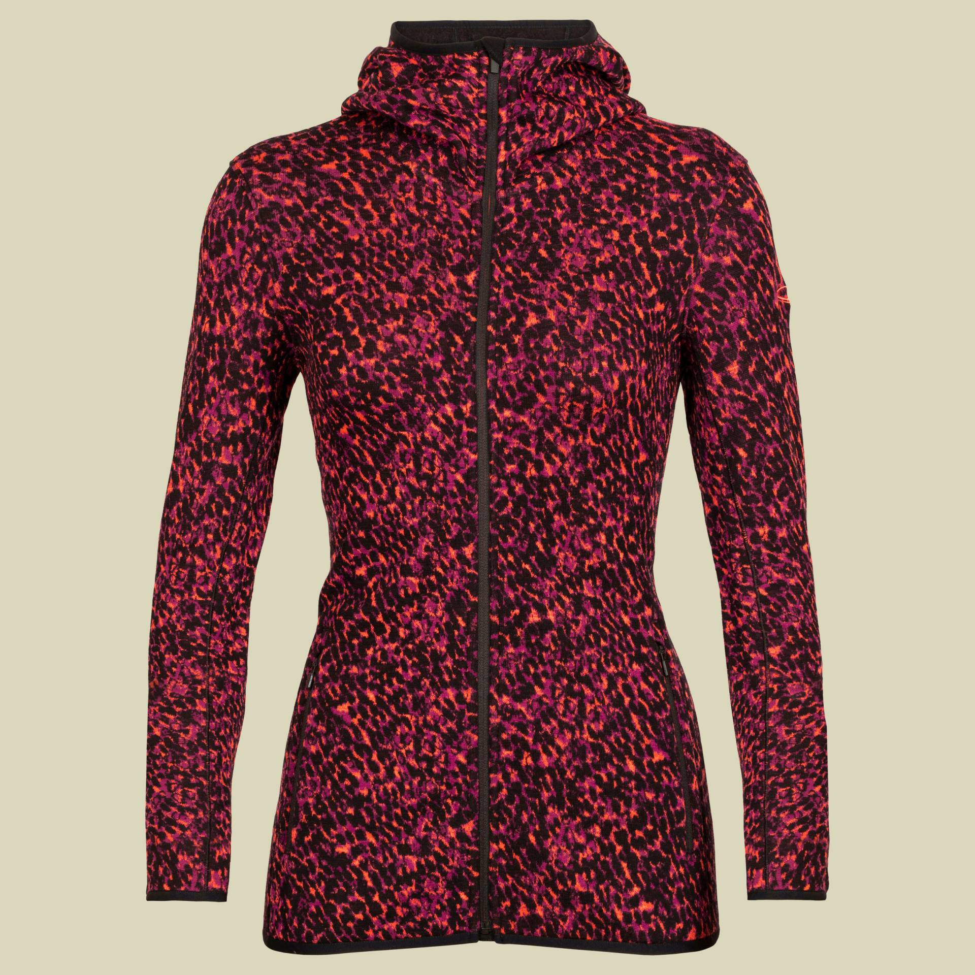 Elemental LS Zip Hood Women Größe XS Farbe black/cherry/flash von Icebreaker