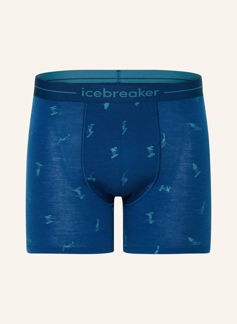 Icebreaker Funktionswäsche-Boxershorts Anatomica Aus Merinowolle blau von Icebreaker