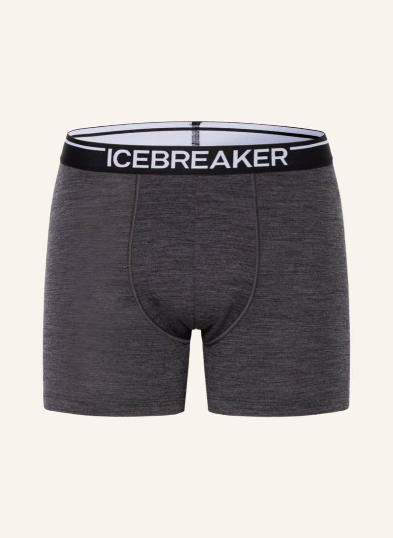 Icebreaker Funktionswäsche-Boxershorts Anatomica Aus Merinowolle grau von Icebreaker