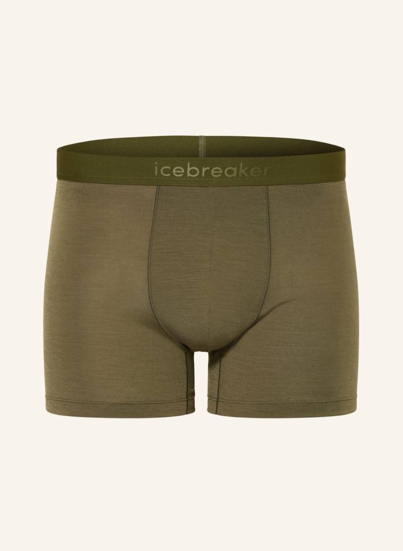 Icebreaker Funktionswäsche-Boxershorts Anatomica Mit Merinowolle gruen von Icebreaker