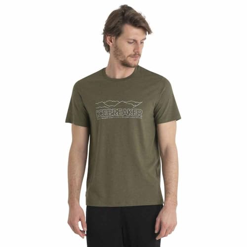 Icebreaker Herren Central Graphic T-Shirt, Loden Story, XL von Icebreaker