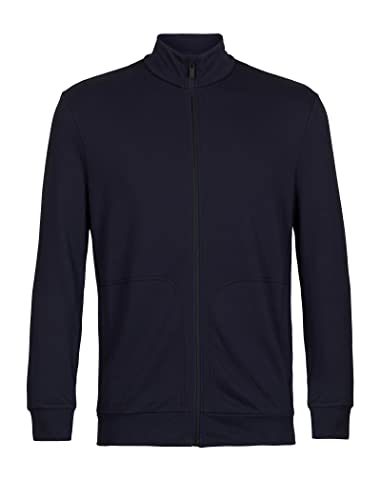 Icebreaker Herren Central II Langärmeliges Top mit Reißverschluss - Funktionsshirt Herren - Merinowolle Mid Layer - Mitternachtsmarine, M von Icebreaker