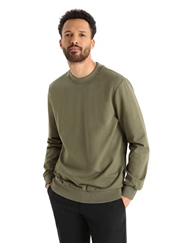 Icebreaker Herren Central II Pullover Ohne Kapuze - Sweatshirt Herren - Merinowolle Mid Layer - Loden, M von icebreaker