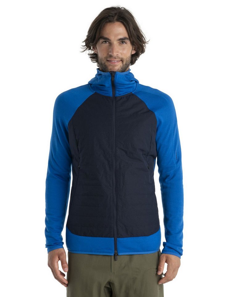Icebreaker Hybridjacke Hybrid-Kapuzenjacke Merinomix Quantum Hybrid Zip-Hoodie - blau Herren von Icebreaker