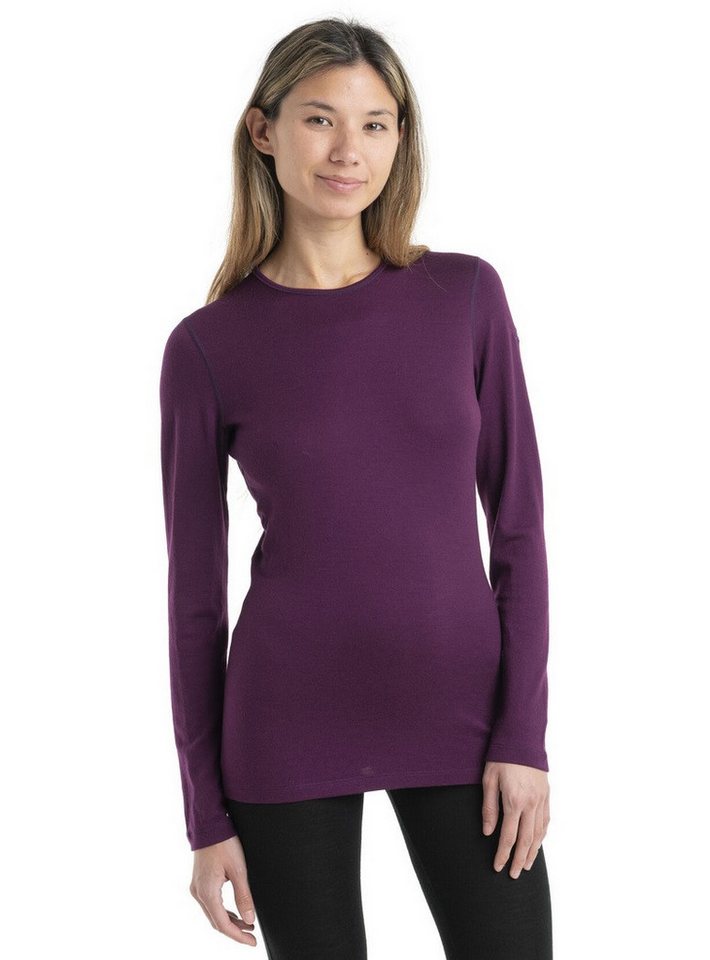 Icebreaker Langarmshirt Unterwäsche 260 Tech Crewe - Merinowolle, enganliegend - plum Damen von Icebreaker