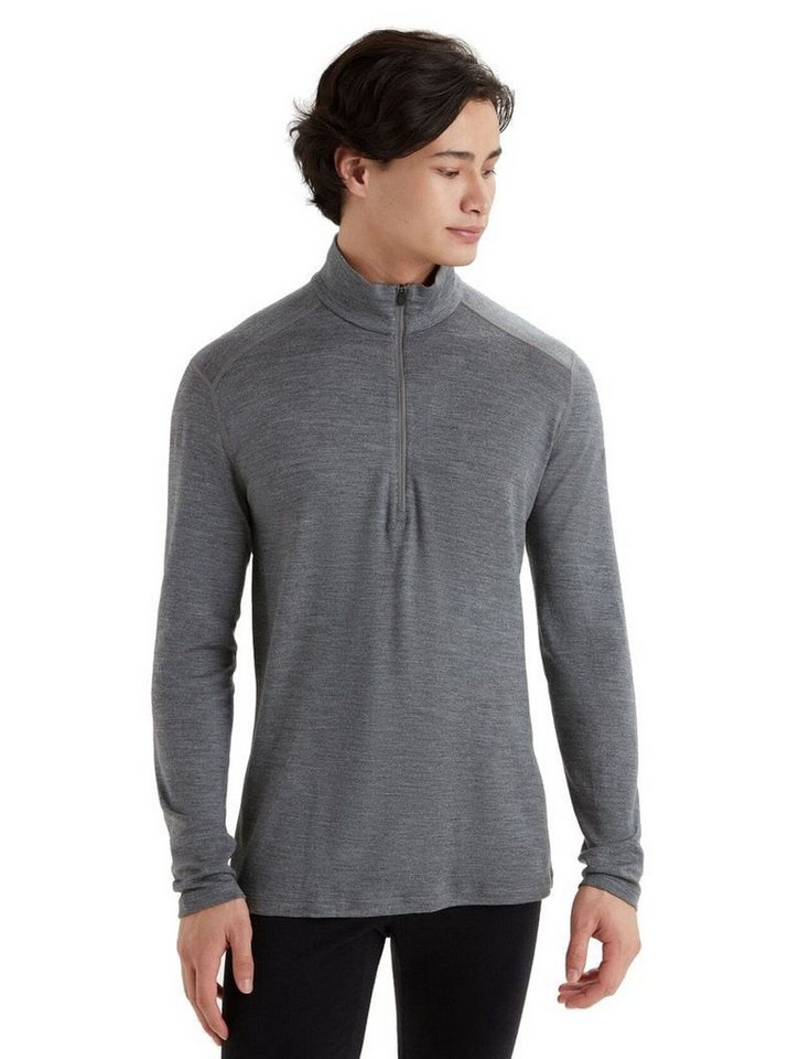 Icebreaker Langarmshirt Unterwäsche 260 Tech Half-Zip - Merinowolle, enganliegend - grau von Icebreaker
