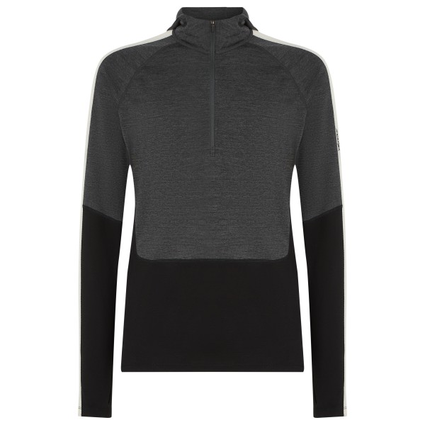Icebreaker - Merino 200 Oasis+ L/S Half Zip Hoodie - Merinounterwäsche Gr S schwarz/grau von Icebreaker