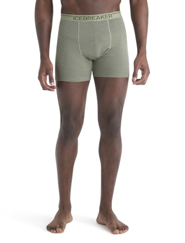 Icebreaker Merino Herren Merino 150 Anatomica Boxershorts, Flechten/Loden/Streifen, Medium von icebreaker