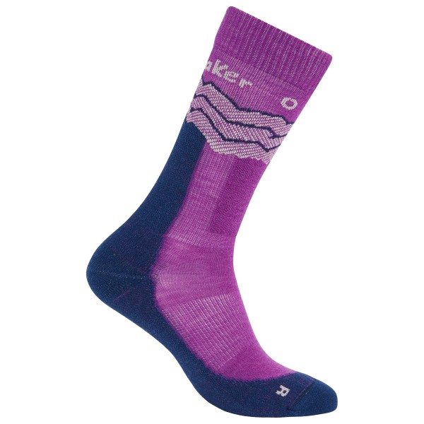 Icebreaker - Merino Hike+ Medium Crew Across The Peaks - Wandersocken Gr M lila von Icebreaker