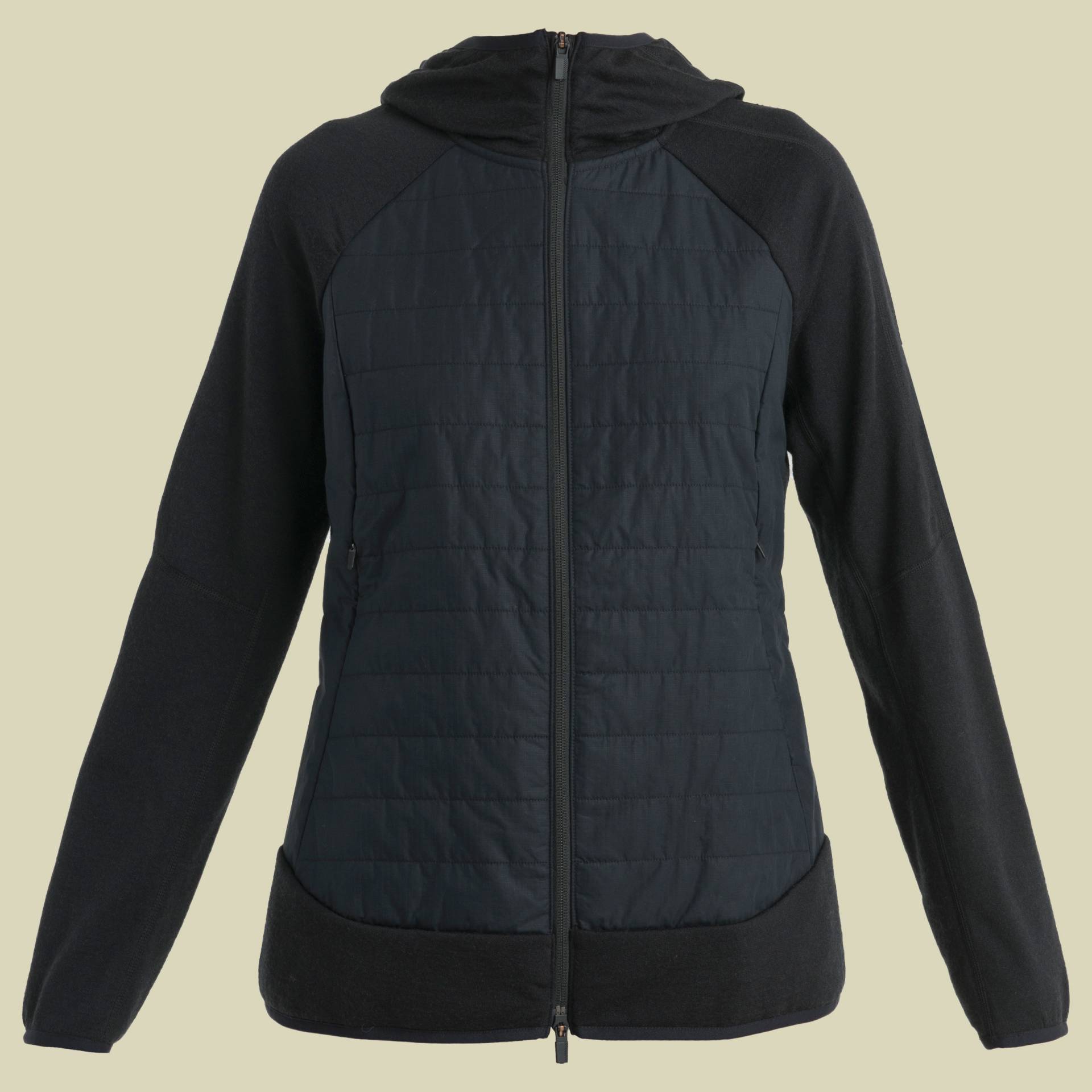 Merino Quantum Hybrid LS Zip Hoodie Women Größe L  Farbe black von Icebreaker