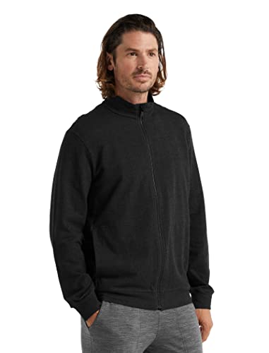 Icebreaker Merinowolle Herren Mid Layer - Central Langärmeliges Top mit Reißverschluss | Pullover ohne Kapuze | Sweater | Merino Pullover | Pullover Baumwolle - Schwarz, XL von Icebreaker