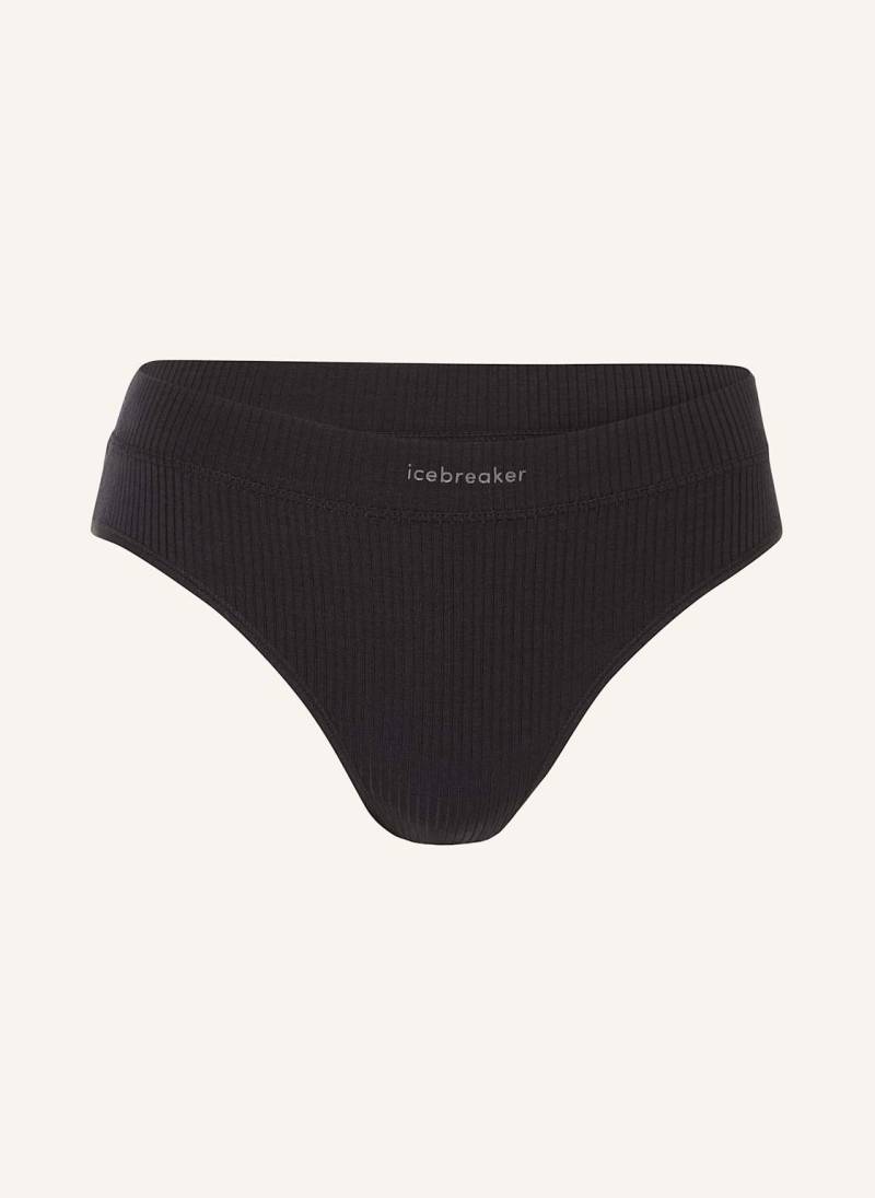 Icebreaker Panty Mer Rib Lotus Mit Merinowolle schwarz von Icebreaker