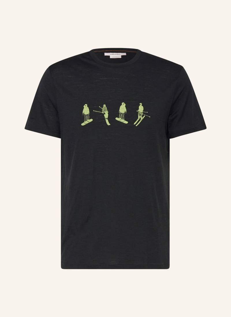 Icebreaker T-Shirt mer150 Tech Lite  Snow Aus Merinowolle schwarz von Icebreaker