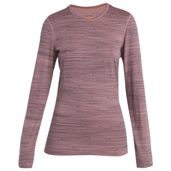 Icebreaker - Women's 200 Oasis L/S Crewe Ski Tracks - Merinounterwäsche Gr XL braun/rosa von Icebreaker