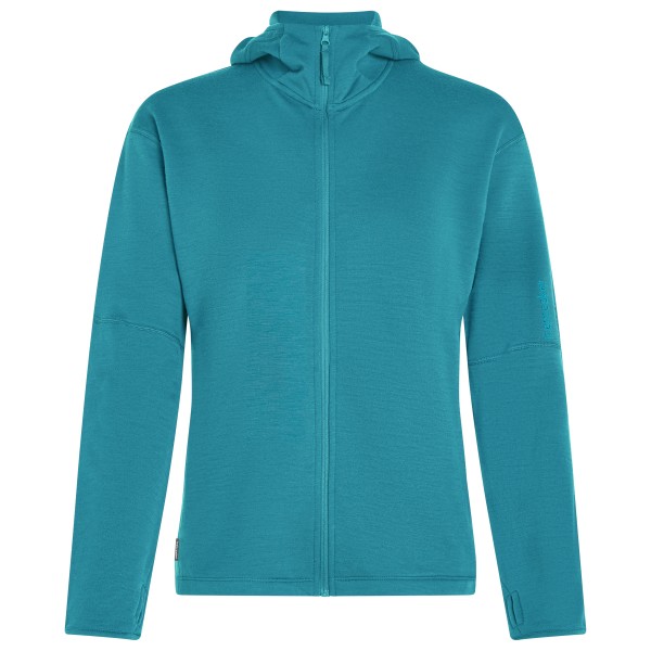 Icebreaker - Women's 360 Realfleece Elem L/S Zip Hoodie - Merinohoodie Gr S türkis von Icebreaker
