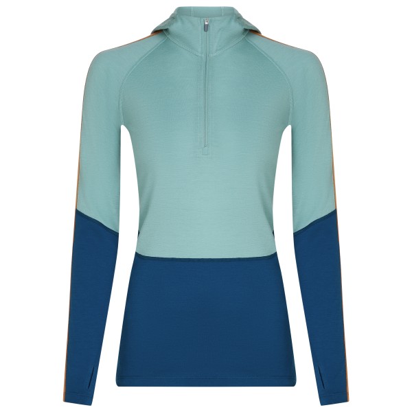 Icebreaker - Women's Merino 200 Oasis+ L/S Half Zip Hoodie - Merinounterwäsche Gr XL türkis/blau von Icebreaker