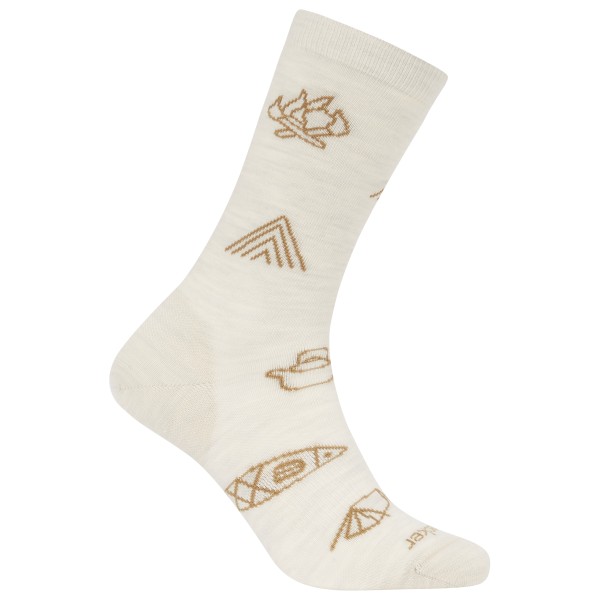 Icebreaker - Women's Merino Lifestyle UL Crew Camp Essentials - Multifunktionssocken Gr M beige/weiß von Icebreaker
