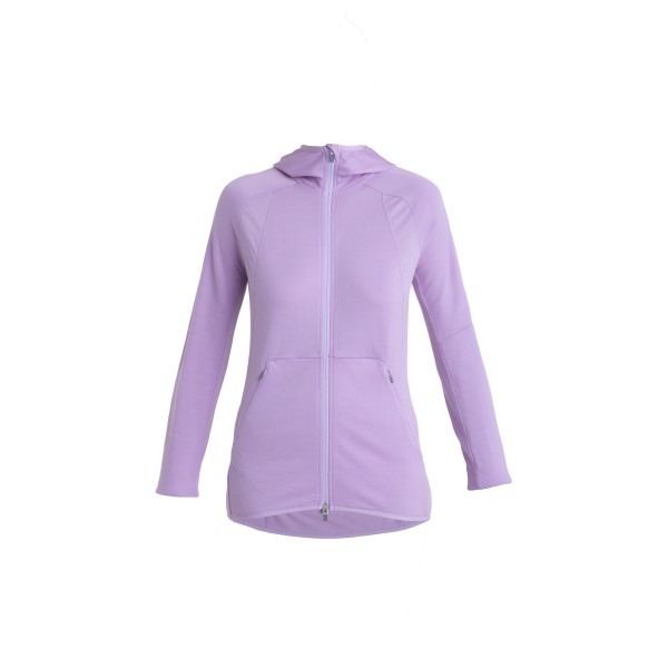 Icebreaker - Women's Merino Quantum Zoneknit L/S Zip Hoodie - Merinohoodie Gr L;M;S;XL;XS lila von Icebreaker