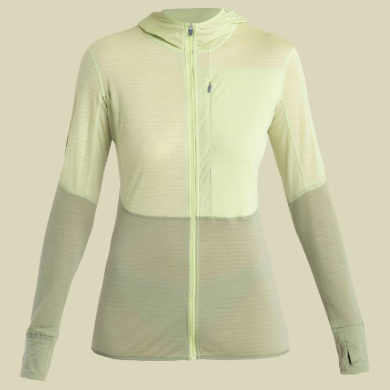 Merino 200 Realfleece Descender LS Zip Hoodie Women M grün - glazen/lichen/cb von Icebreaker