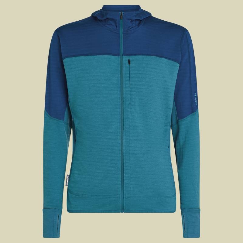 Merino Blend 300 RealFleece™ Descender LS Zip Hoodie Men M blau - topaz/atlantis/CB von Icebreaker