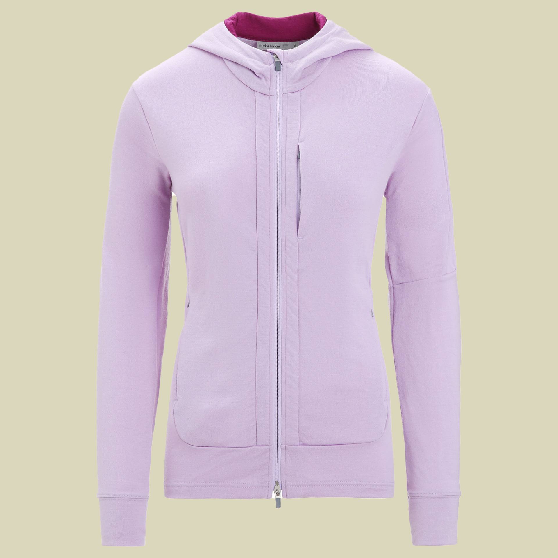 Quantum III LS Zip Hood Women Größe M  Farbe purple gaze/go berry/cb von Icebreaker