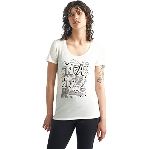 icebreaker Damen Tech Lite Nature T-Shirt, Snow, XS von Icebreaker