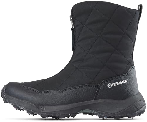 Icebug Ivalo4 BUGrip Herren Winterstiefel – mit Spikes, Reißverschluss, warmes Fleecefutter, rutschfest bei Schnee & Eis - schwarz – EU 42 von Icebug