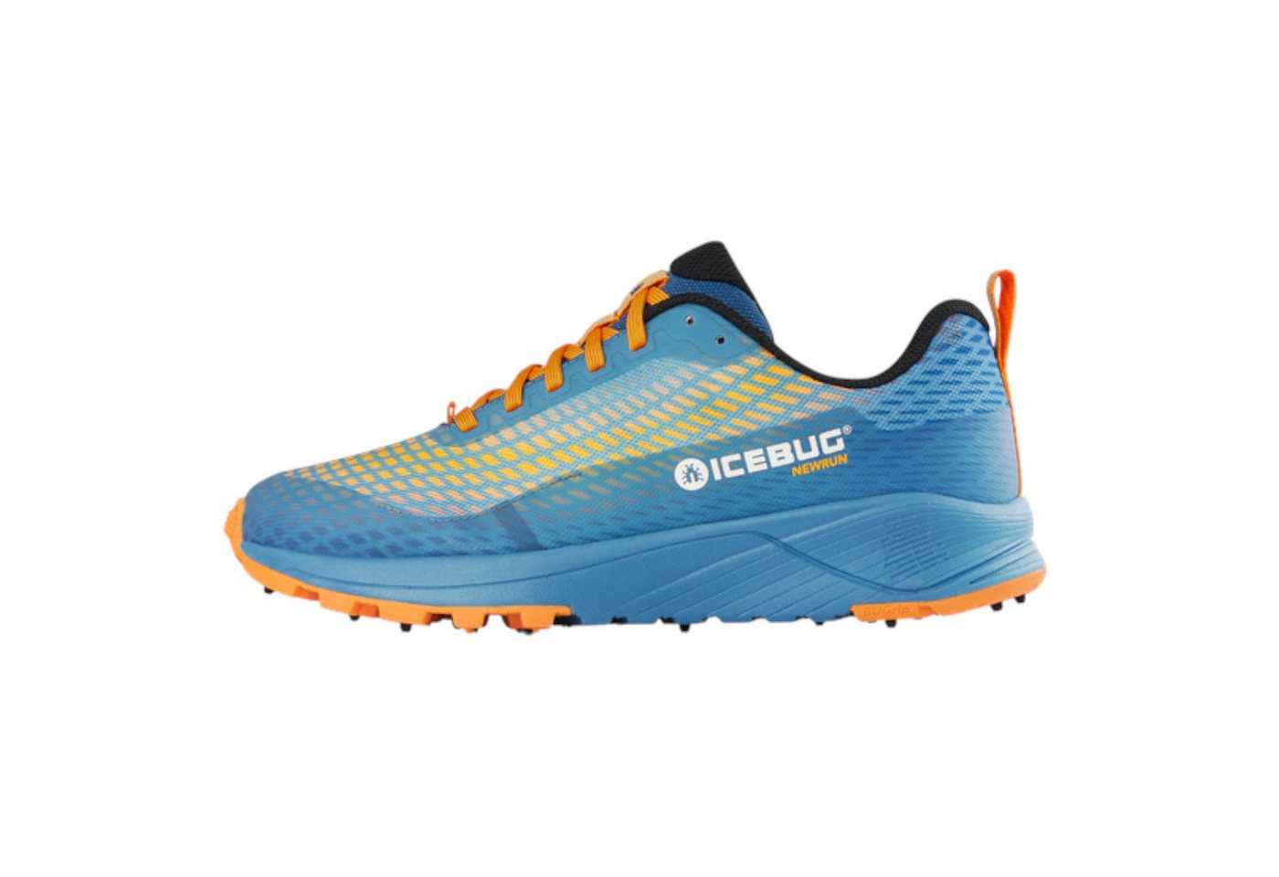 Icebug NewRun BUGrip - mit 17 dynamischen Hartmetall-Spikes - blau/orange Laufschuh von Icebug