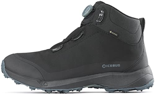 Icebug Stavre BUGrip GTX Herren-Wanderschuhe mit Hartmetall-Nieten-Traktionssohle, Schwarz/Petroleum, 42.5 EU von Icebug