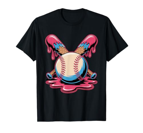 Baseball Ice Cream Shirt Cool Baseball Drip für Jungen T-Shirt von Icecream Baseball Gear