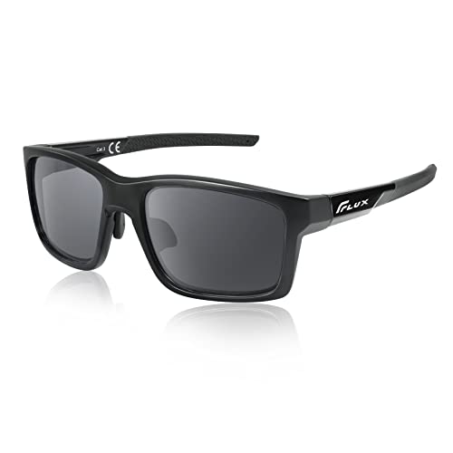 ICECUBE Verano Sonnenbrille für Damen und Herren, polarisierter UV400-Schutz, leichter Rahmen, Sport-Sonnenbrille für Baseball (Matte Black, Grey Mirror) von ICECUBE