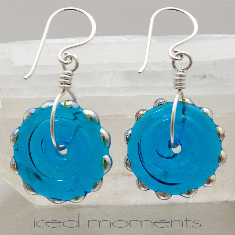 Disco in Aquamarin Und Silber - Ohrringe. Murano Glas Von Jennie Yip Disco in Aquamarin Und Silber - Ohrringe. Murano Glas Von Jennie Yip von IcedMoments