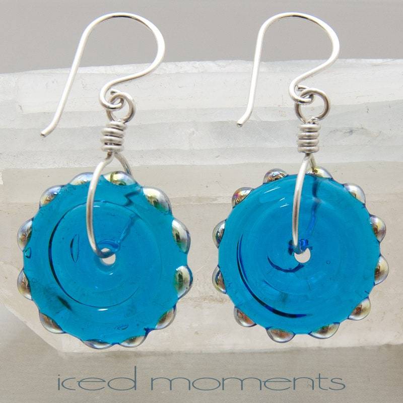Disco in Aquamarin Und Silber - Ohrringe. Murano Glas Von Jennie Yip Disco in Aquamarin Und Silber - Ohrringe. Murano Glas Von Jennie Yip von IcedMoments