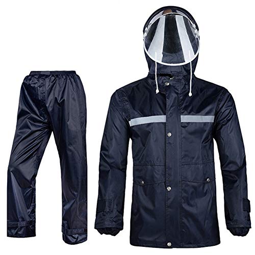 Icegrey Damen Herren Regenanzug Atmungsaktive Schneeanzug Regenjacke und Hose mit Reflexstreifen Regenbekleidung für Radfahren Marine 3XL von Icegrey