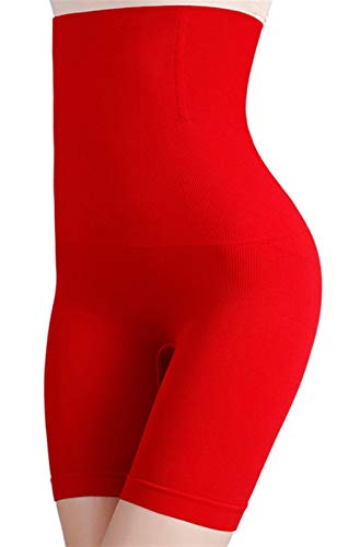 Icegrey Damen Shapewear Hohe Taille Bauchkontrolle Miederslips Gemütlich Butt Lifter Taillenformer Bauch Weg Stark Miederpants Unterhose Taillenformer Rot 42-44 von Icegrey